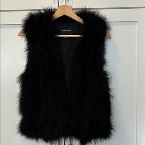 Club Monaco Elegant Black Fur Vest